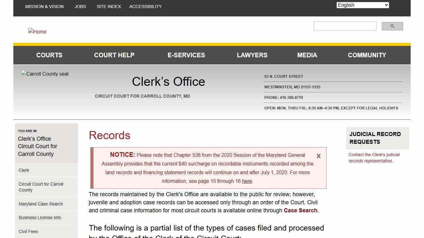 Records Maryland Courts