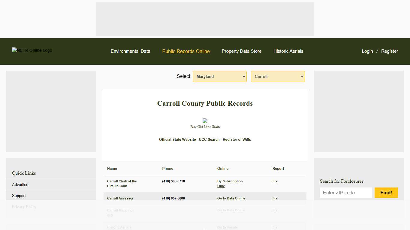 NETR Online • Carroll • Carroll Public Records, Search Carroll Records, Carroll Property Tax, Maryland Property Search, Maryland Assessor