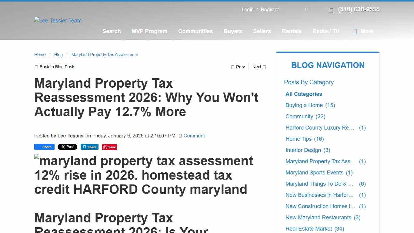 Maryland Property Tax Reassessment 2026 Homestead Credit Guide
